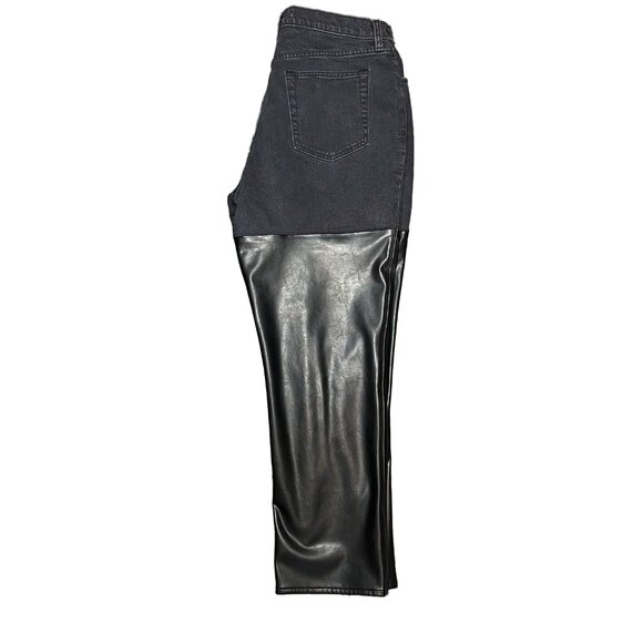 Abercrombie Women's Mixed Fabric Ultra High Rise 90s Straight Jean 14/33 Black - Picture 9 of 12